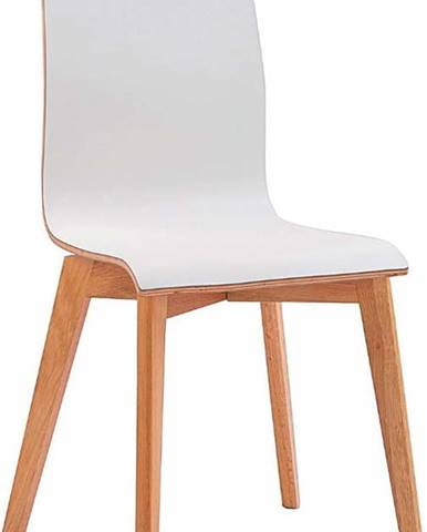 Bílá jídelní židle s hnědými nohami Rowico Grace