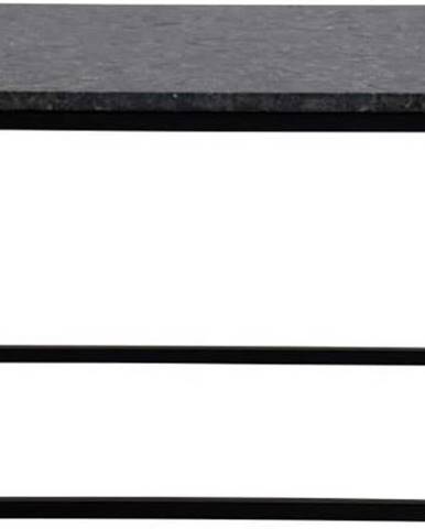 Černý žulový konferenční stolek s černým podnožím RGE Accent, délka 110 cm