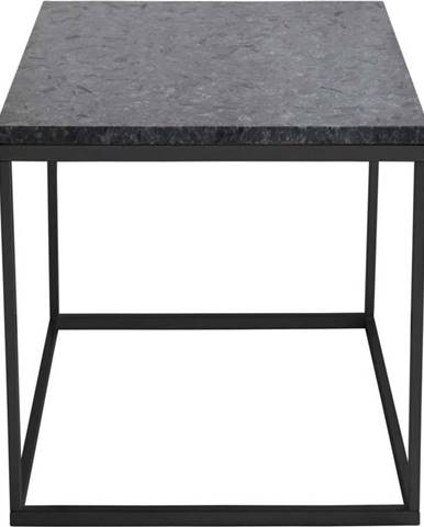 Černý žulový odkládací stolek s černým podnožím RGE Accent, šířka 50 cm