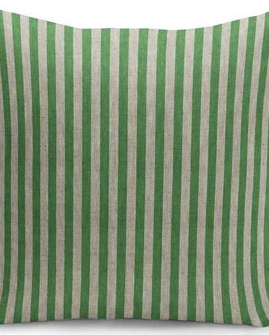 Zeleno-béžový povlak na polštář Kate Louise Stripes, 45 x 45 cm