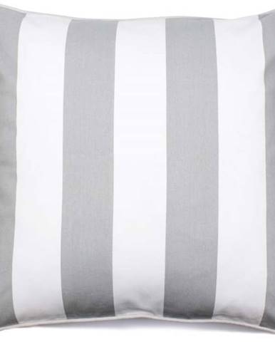 Bílo-šedý povlak na polštář WeLoveBeds Belts Grey, 60 x 60 cm