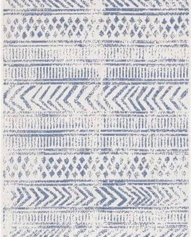 Modro-krémový venkovní koberec NORTHRUGS Biri, 80 x 350 cm