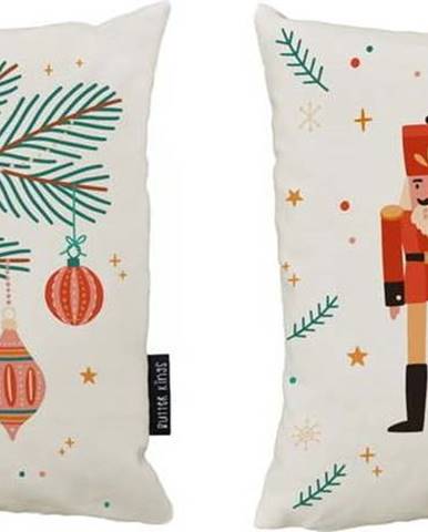 Sada 2 vánočních bavlněných dekorativních polštářů Butter Kings Christmas Ornaments, 50 x 50 cm