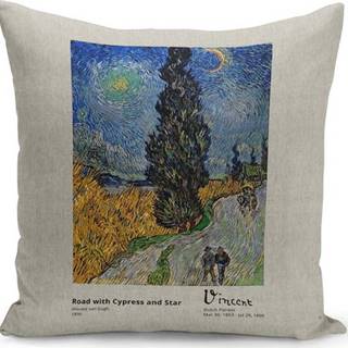 Polštář s výplní Kate Louise van Gogh Road, 43 x 43 cm