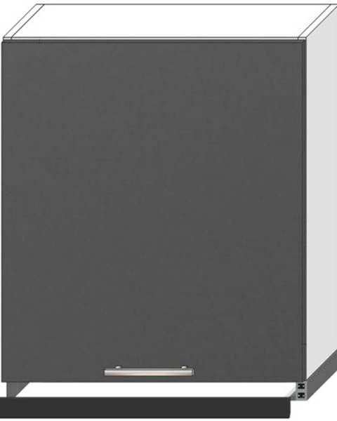 Kuchyňská Skříňka Oscar W60/68 Slim Pl S Černou Digestoří Antracit Lesk/Bílý