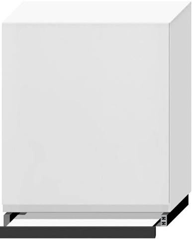 Kuchyňská skříňka Livia W60/68 Slim Pl s černou digestoří světle šedá mat/bílá
