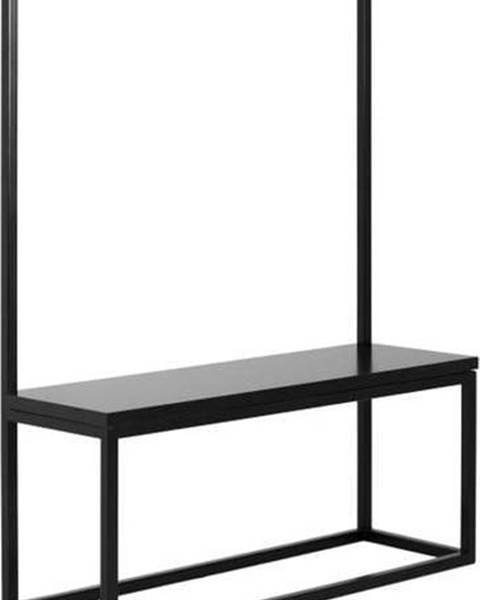 Custom Form Černý věšák s černou lavicí CustomForm Next, šířka 120 cm