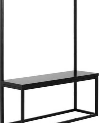 Černý věšák s černou lavicí Custom Form Next, šířka 120 cm