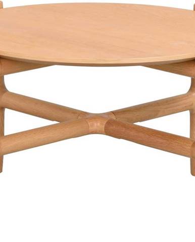 Přírodní odkládací stolek z dubového dřeva Rowico Holton, ø 55 cm