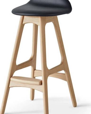 Barová židle s koženým sedákem Findahl by Hammel Buck, výška 69 cm