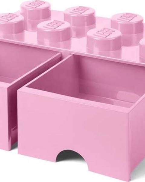 LEGO Světle růžový úložný box se dvěma šuplíky LEGO®