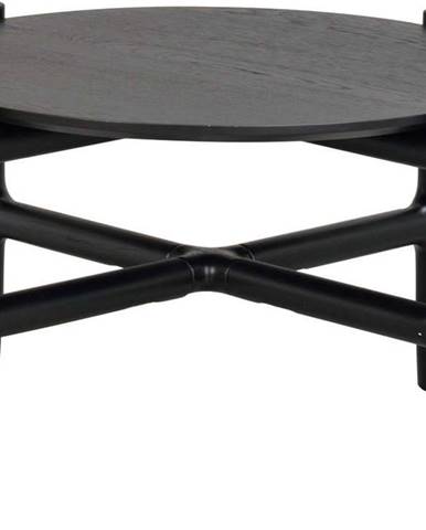 Černý odkládací stolek z dubového dřeva Rowico Holton, ø 55 cm