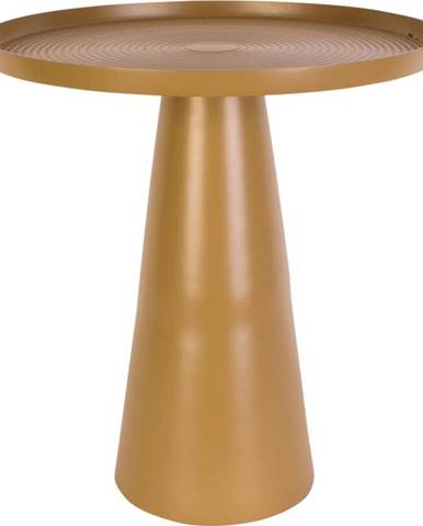 Hořčicově žlutý kovový odkládací stolek Leitmotiv Force, výška 43 cm