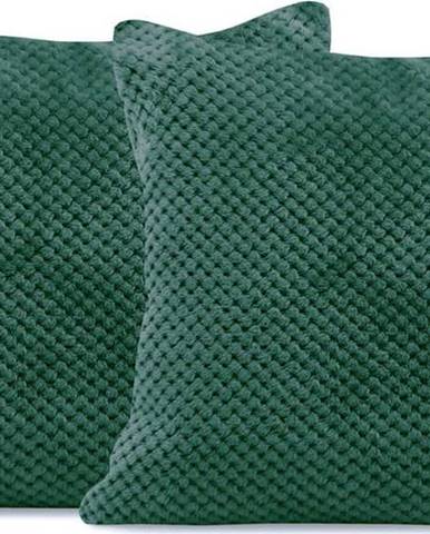 Sada 2 tmavě zelených dekorativních povlaků na polštář z mikrovlákna DecoKing Henry, 45 x 45 cm