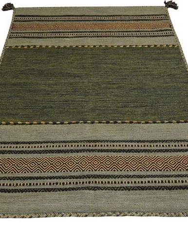 Zelený bavlněný koberec Webtappeti Antique Kilim, 120 x 180 cm
