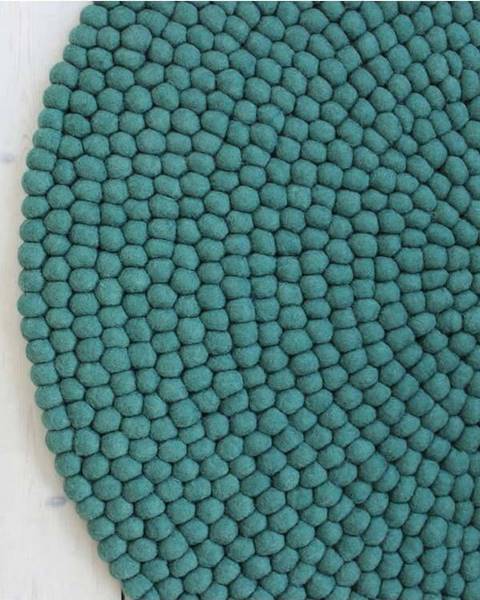 Zelený kuličkový vlněný koberec Wooldot Ball Rugs, ⌀ 90 cm