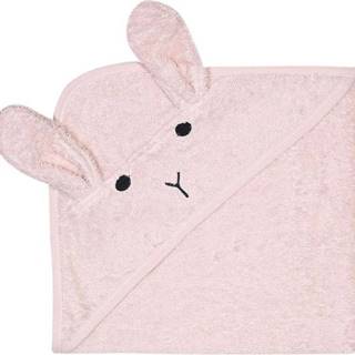 Růžový bavlněný dětský ručník s kapucí Kindsgut Rabbit