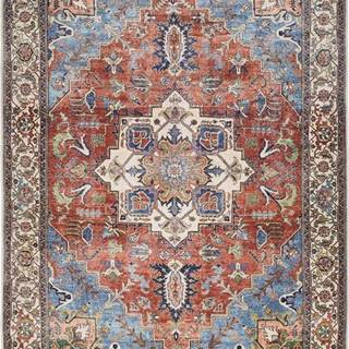 Hnědo-červený koberec s podílem bavlny Universal Haria, 60 x 110 cm