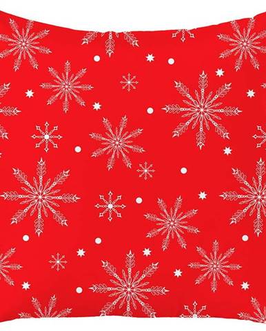 Červený vánoční povlak na polštář Mike & Co. NEW YORK Honey Christmas Snowflakes, 45 x 45 cm