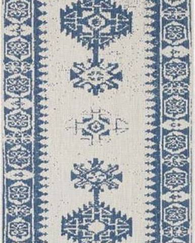 Modro-krémový venkovní koberec NORTHRUGS Duque, 80 x 350 cm