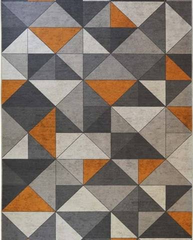 Šedo-oranžový koberec Floorita Shapes, 120 x 180 cm