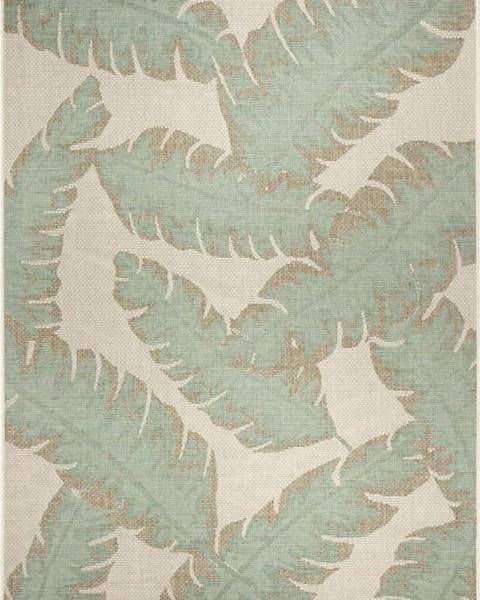 Ragami Zeleno-béžový venkovní koberec Ragami Leaf, 70 x 140 cm