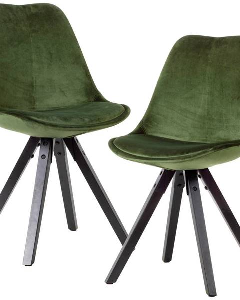 Möbelix Sada Sametových Židlí Zelená