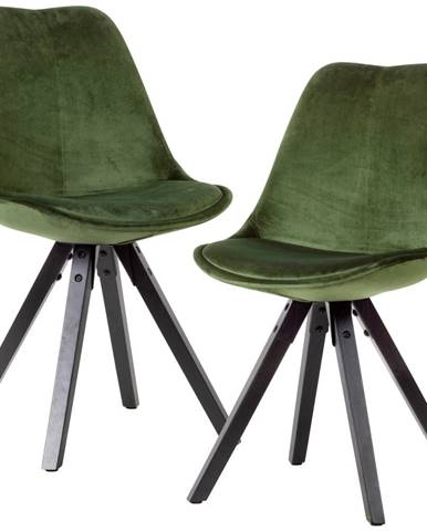 Sada Sametových Židlí Zelená