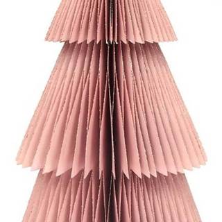 Třpytivě růžová papírová vánoční ozdoba ve tvaru stromu Only Natural, výška 22,5 cm