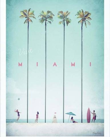 Plakát Travelposter Miami, A3