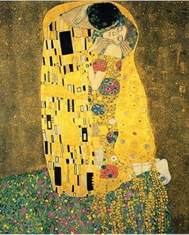 Reprodukce obrazu Gustav Klimt The Kiss, 90 x 90 cm