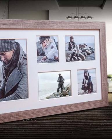 Hnědý rámeček na 5 fotografií Styler Narvik, 51 x 27 cm