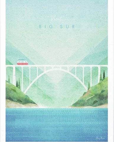 Plakát Travelposter Big Sur, 30 x 40 cm