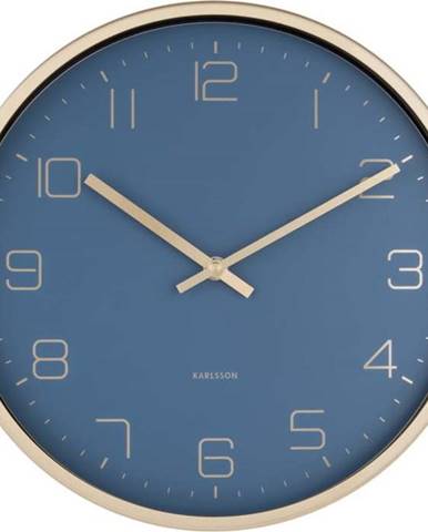 Modré nástěnné hodiny Karlsson Elegance