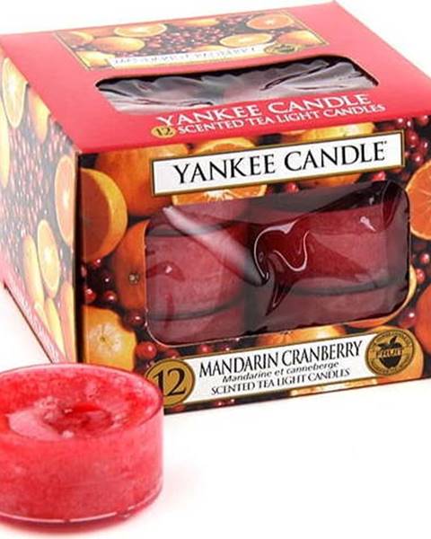 Yankee candle Sada 12 vonných svíček Yankee Candle Mandarinky s Brusinkou, doba hoření 4 hodiny