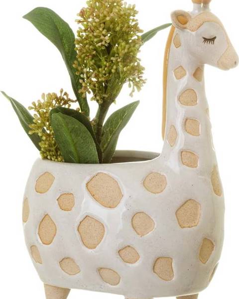 Sass & Belle Bílo-béžový květináč Sass & Belle Gina Giraffe, ø 7,5 cm