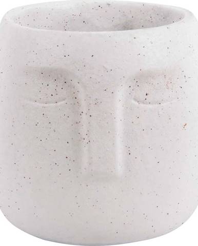 Bílý keramický květináč PT LIVING Face, ø 12,5 cm
