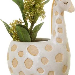 Bílo-béžový květináč Sass & Belle Gina Giraffe, ø 7,5 cm