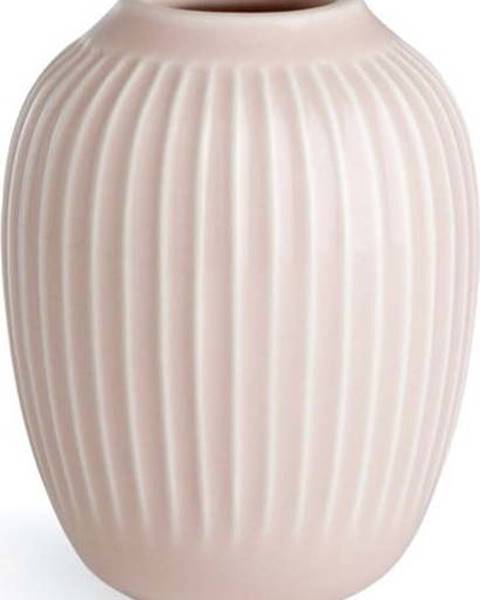 Světle růžová kameninová váza Kähler Design Hammershoi, výška 10 cm