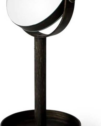 Stolní zrcadlo s poličkou z dubového dřeva Wireworks Magnify Dark