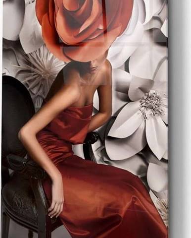 Skleněný obraz Insigne Flower Woman, 72 x 46 cm