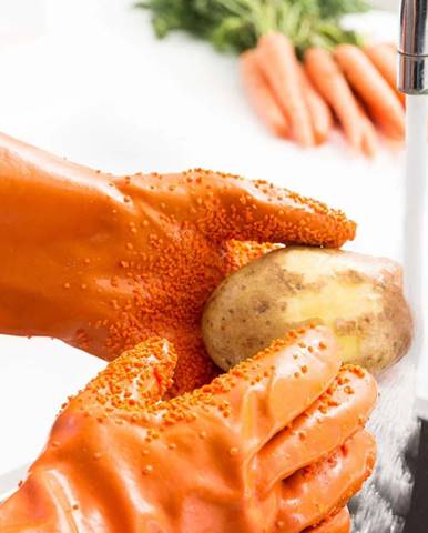 Oranžové rukavice pro čištění zeleniny InnovaGoods