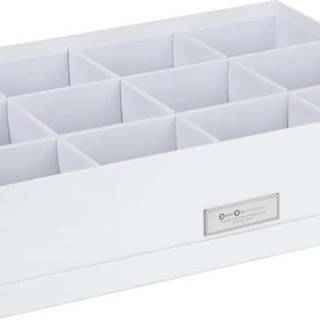 Bílý úložný box s 12 přihrádkami Bigso Box of Sweden Jakob, 31 x 43 cm