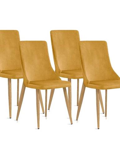 Židle Eliza Žlutá BL68, Noha Dub - 4 ks