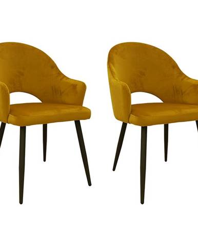 Židle Goda Žlutá/Černá – 2 ks