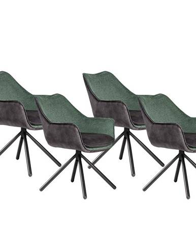 Židle Montreal Zelená+Šedá / Noha Černá - 4 ks