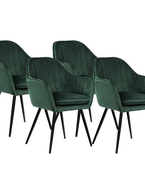 BAUMAX Židle Roma 2 Zelená/ Noha Černá - 4 ks