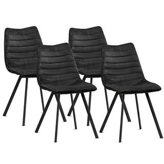 Židle Roxa Černá/ Noha Černá - 4 ks