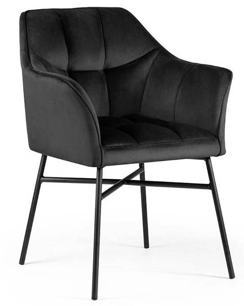 Židle Rimini Velvet - Černá/ Noha Černá