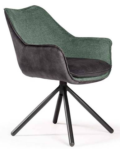 Židle Montreal Zelená+Šedá / Noha Černá